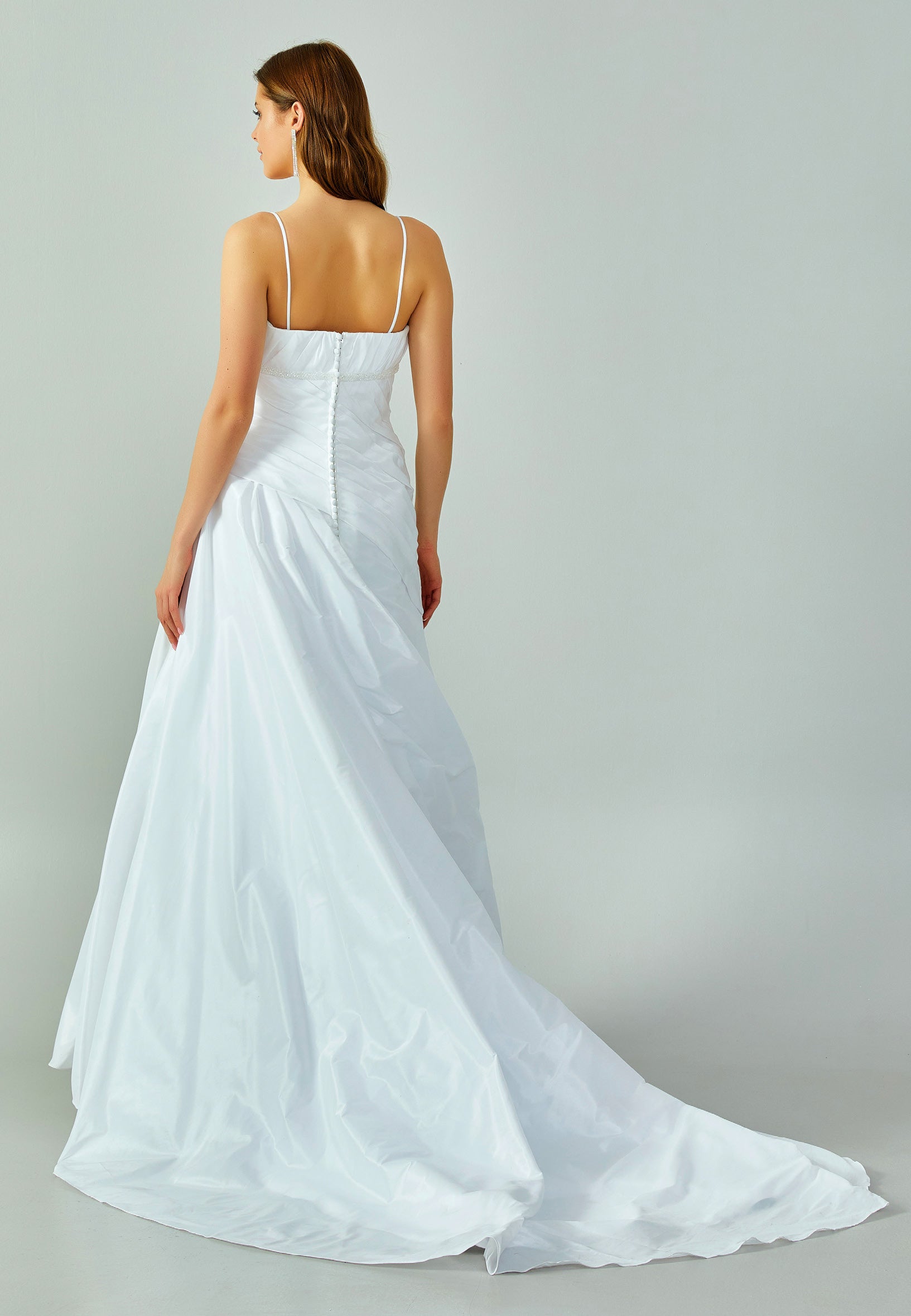 Sleeveless Maxi Polyester Regular Wedding Dress enz00704 - Wedding Dress - Istanbul Fashion Center