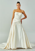 Sleeveless Maxi Satin Regular Wedding Dress enz97052 - Wedding Dress - Istanbul Fashion Center