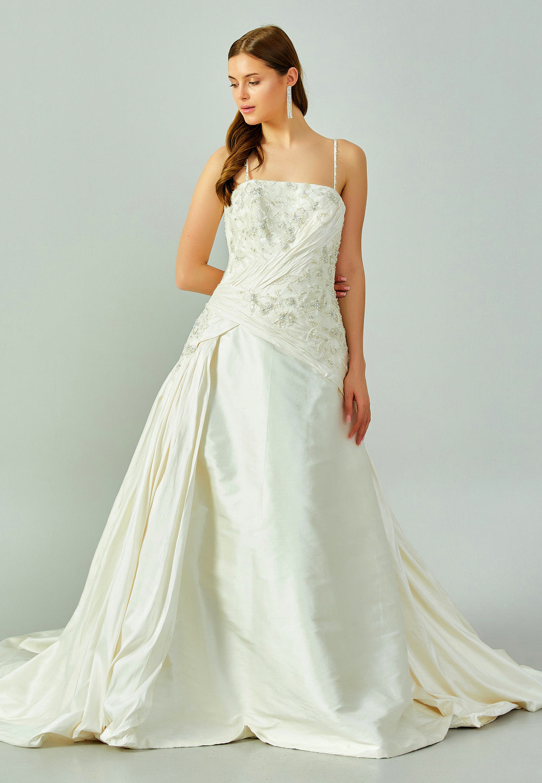 Sleeveless Maxi Polyester Regular Wedding Dress enz00308 - Wedding Dress - Istanbul Fashion Center