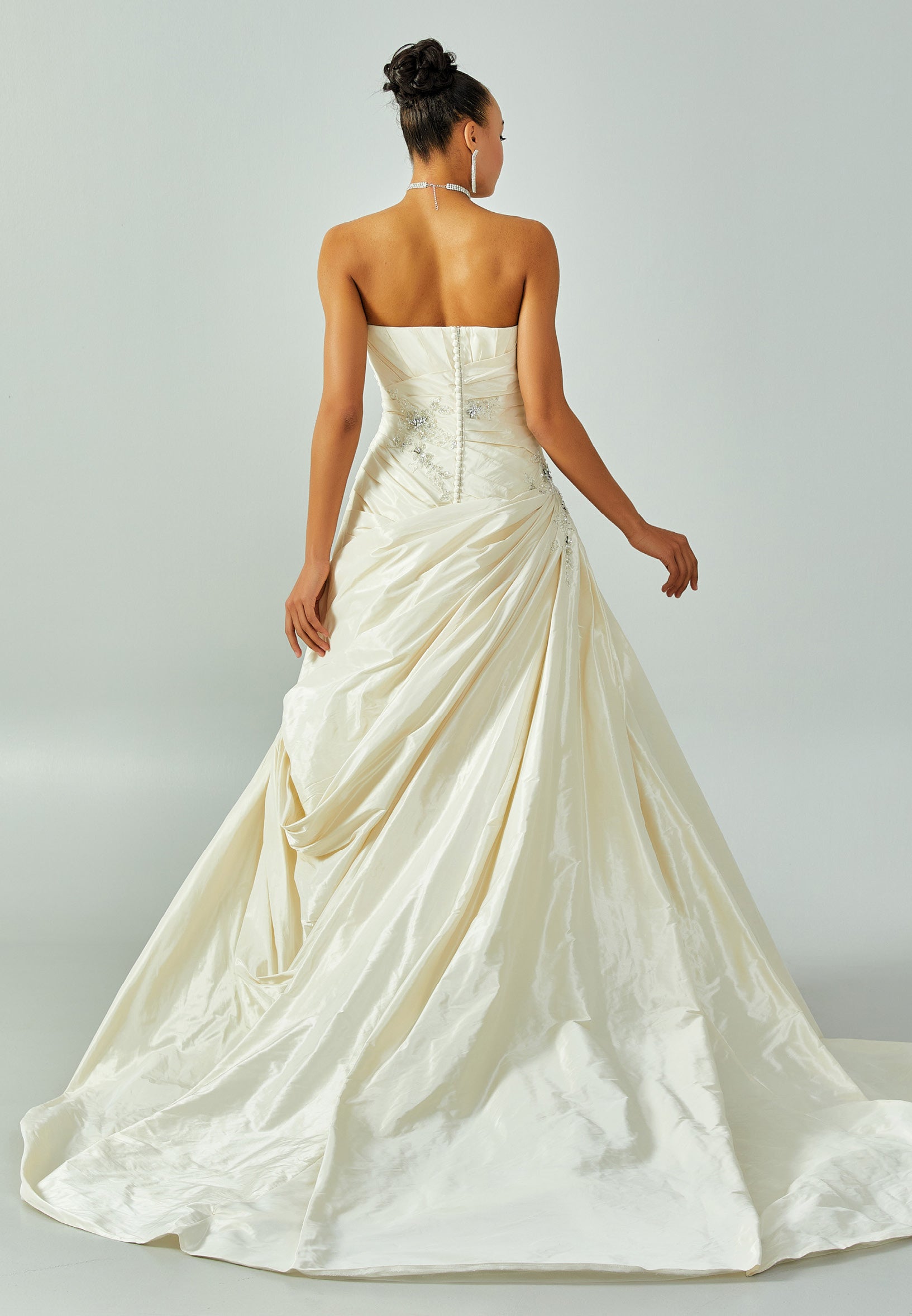 Sleeveless Maxi Satin Regular Wedding Dress enz00312 - Wedding Dress - Istanbul Fashion Center