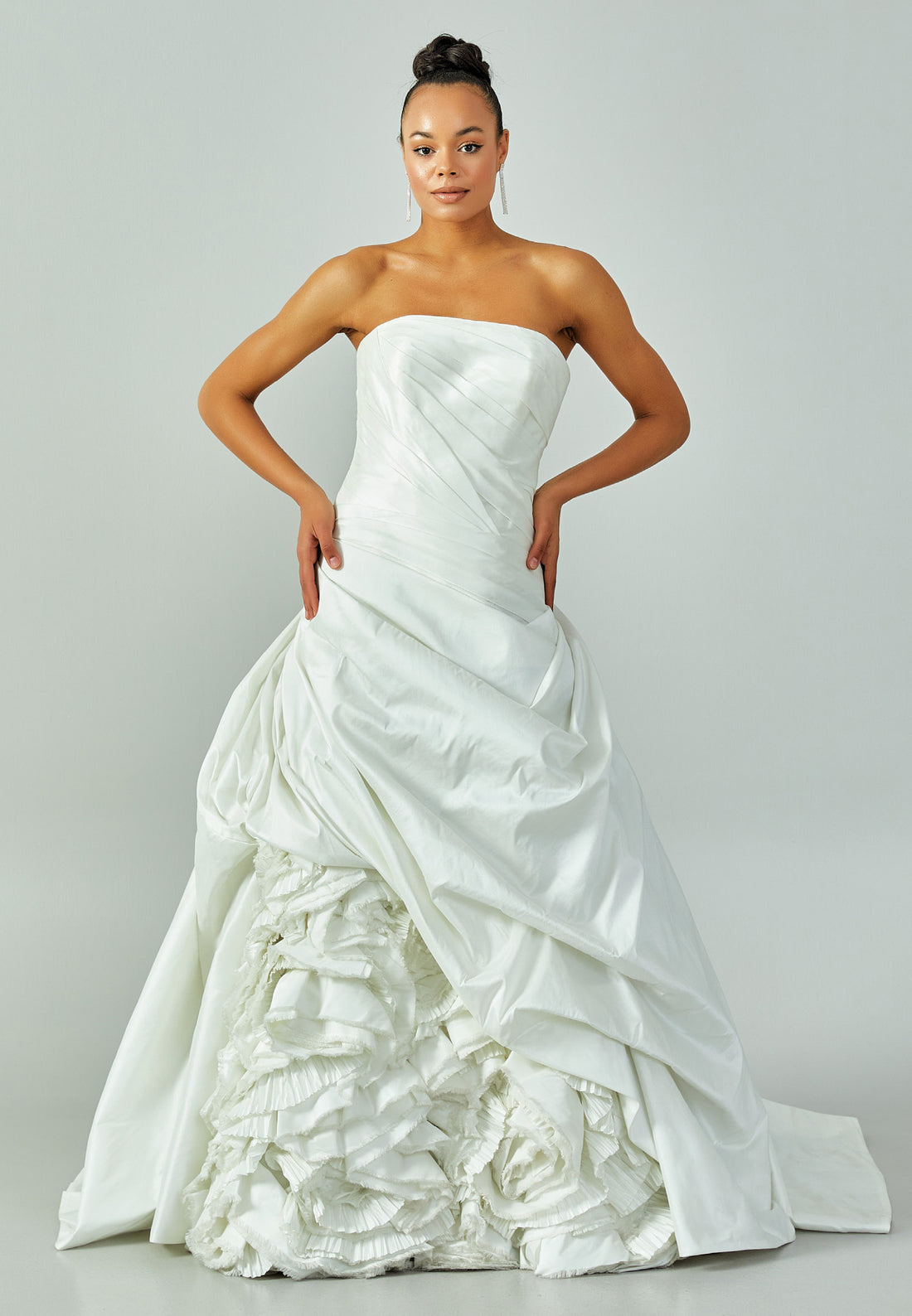 Strapless Maxi Satin Regular Wedding Dress enz00596 - Wedding Dress - Istanbul Fashion Center