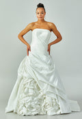 Strapless Maxi Satin Regular Wedding Dress enz00596 - Wedding Dress - Istanbul Fashion Center