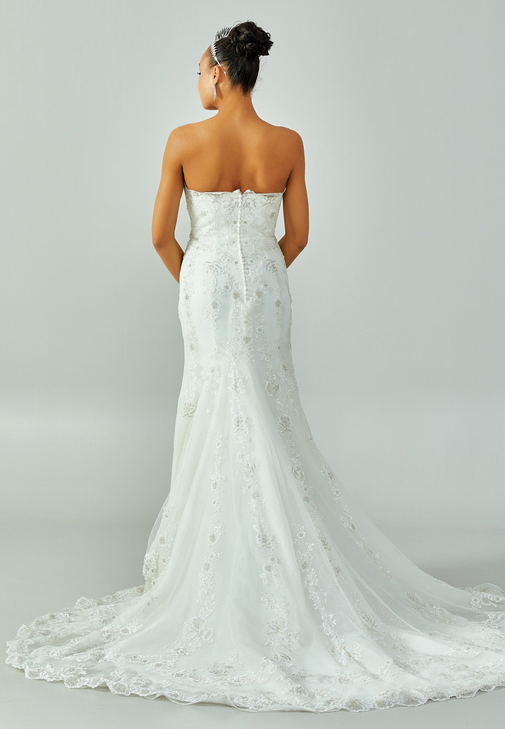 Strapless Maxi Lace Regular Wedding Dress enz00576 - Wedding Dress - Istanbul Fashion Center