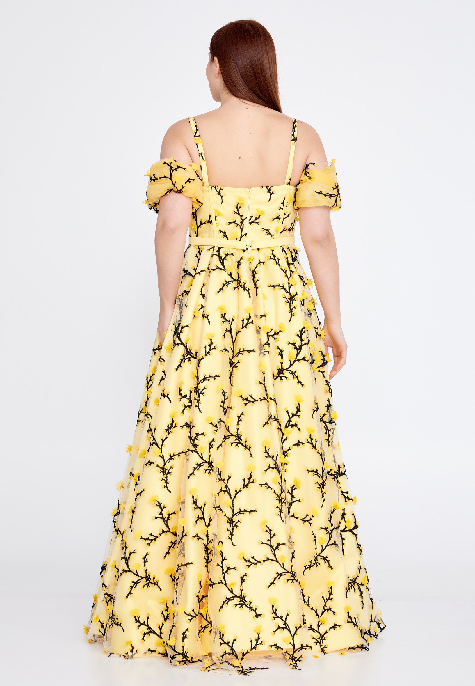 Off Shoulder Maxi Tulle A - Line Plus Size Prom Dress mtn2232-1 - Prom Dress - Istanbul Fashion Center