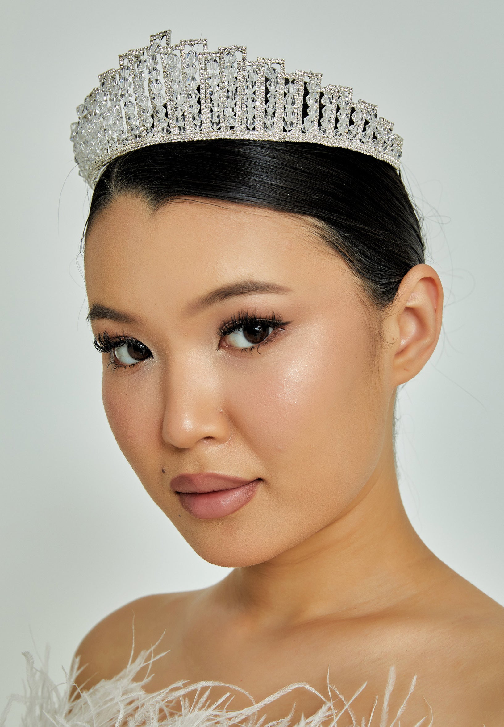 Beadwork Bride Crown abbt-7 - Bridal Accessories - Istanbul Fashion Center