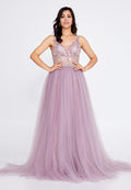 Sleeveless Maxi Tulle A - Line Regular Prom Dress aln1559 - Prom Dress - Istanbul Fashion Center