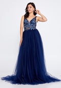 Sleeveless Maxi Tulle A - Line Regular Prom Dress aln1559 - Prom Dress - Istanbul Fashion Center