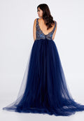 Sleeveless Maxi Tulle A - Line Regular Prom Dress aln1559 - Prom Dress - Istanbul Fashion Center