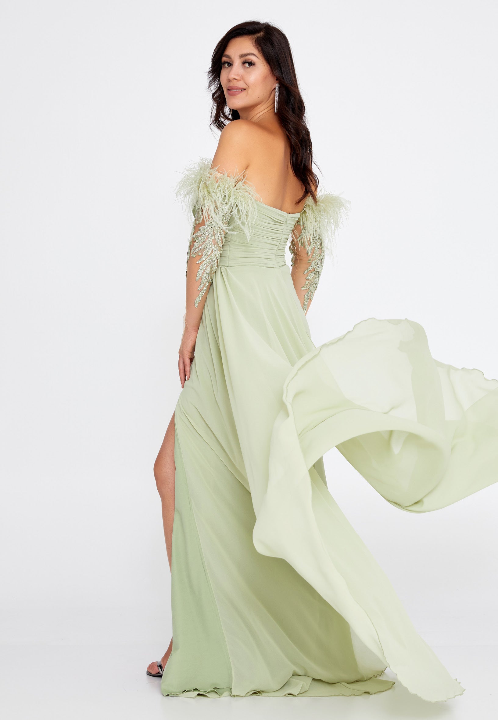 Off Shoulder Maxi Chiffon Column Regular Wedding Guest Dress omn416 Off Shoulder Maxi Chiffon Column Regular Wedding Guest Dress omn416