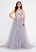 Sleeveless Maxi Tulle A - Line Regular Prom Dress aln1559 - Prom Dress - Istanbul Fashion Center