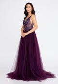 Sleeveless Maxi Tulle A - Line Regular Prom Dress aln1559 - Prom Dress - Istanbul Fashion Center