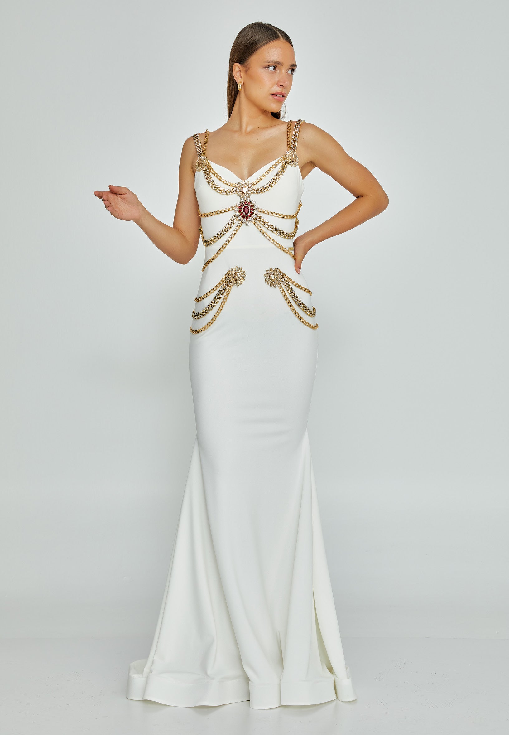 Sleeveless Maxi Crepe Mermaid Regular Wedding Guest Dress mtn2286 - Wedding Guest Dress - Istanbul Fashion Center