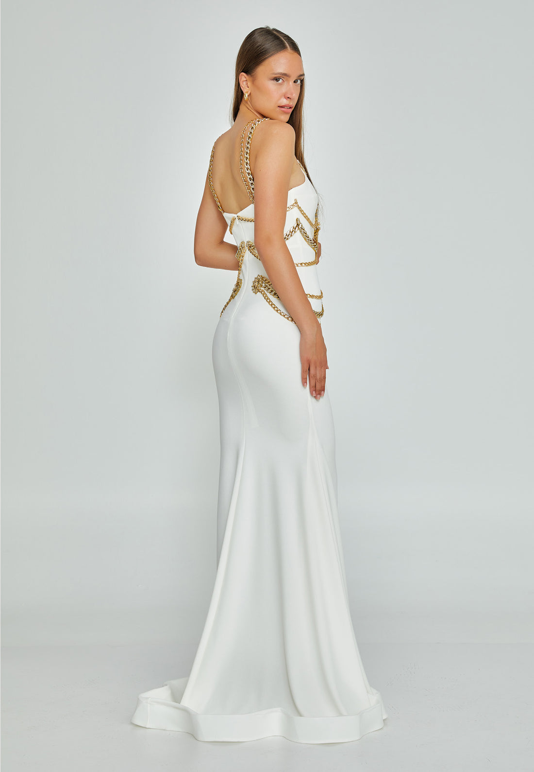 Sleeveless Maxi Crepe Mermaid Regular Wedding Guest Dress mtn2286