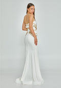 Sleeveless Maxi Crepe Mermaid Regular Wedding Guest Dress mtn2286 - Wedding Guest Dress - Istanbul Fashion Center