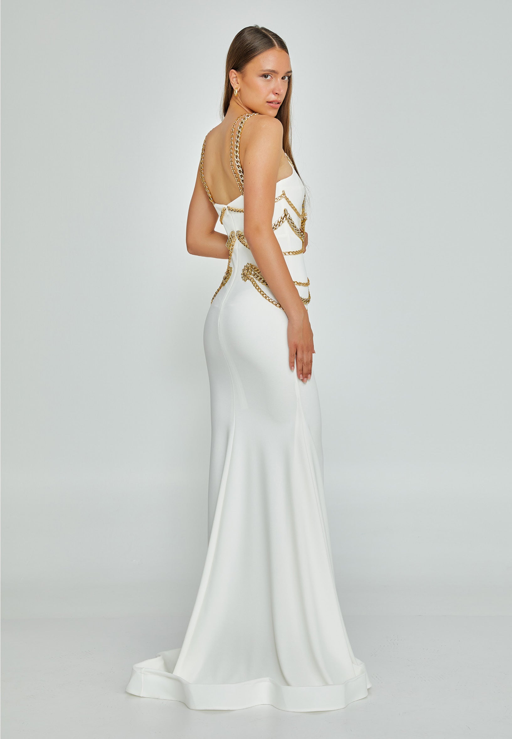 Sleeveless Maxi Crepe Mermaid Regular Wedding Guest Dress mtn2286 - Wedding Guest Dress - Istanbul Fashion Center