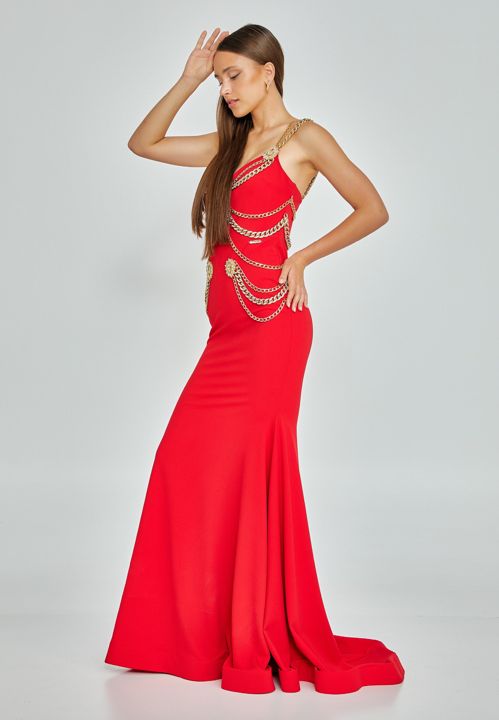 Sleeveless Maxi Crepe Mermaid Regular Wedding Guest Dress mtn2286 - Wedding Guest Dress - Istanbul Fashion Center