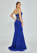 Sleeveless Maxi Crepe Mermaid Regular Wedding Guest Dress mtn2286 - Wedding Guest Dress - Istanbul Fashion Center