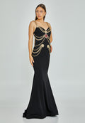 Sleeveless Maxi Crepe Mermaid Regular Wedding Guest Dress mtn2286 - Wedding Guest Dress - Istanbul Fashion Center