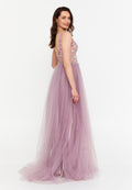 Sleeveless Maxi Tulle A - Line Regular Prom Dress aln1559 - Prom Dress - Istanbul Fashion Center