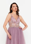 Sleeveless Maxi Tulle A - Line Regular Prom Dress aln1559 - Prom Dress - Istanbul Fashion Center