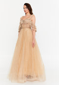 Off Shoulder Maxi Tulle A - Line Regular Prom Dress aln1571 - Prom Dress - Istanbul Fashion Center