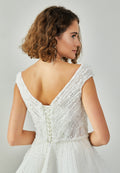 Sleeveless Maxi Tulle Regular Wedding Dress abbrabia - Wedding Dress - Istanbul Fashion Center