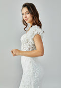 Short Sleeve Maxi Tulle Regular Wedding Dress abb223132 - Wedding Dress - Istanbul Fashion Center