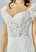 Short Sleeve Maxi Tulle Regular Wedding Dress abb223132 - Wedding Dress - Istanbul Fashion Center