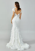 Short Sleeve Maxi Tulle Regular Wedding Dress abb223132 - Wedding Dress - Istanbul Fashion Center
