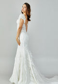 Short Sleeve Maxi Tulle Regular Wedding Dress abb223132 - Wedding Dress - Istanbul Fashion Center