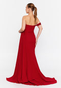 One Shoulder Maxi Crepe Mermaid Regular Evening Dress omn427 - Evening Dress - Istanbul Fashion Center