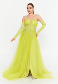 Off Shoulder Maxi Tulle A - Line Regular Prom Dress omn601 - Prom Dress - Istanbul Fashion Center