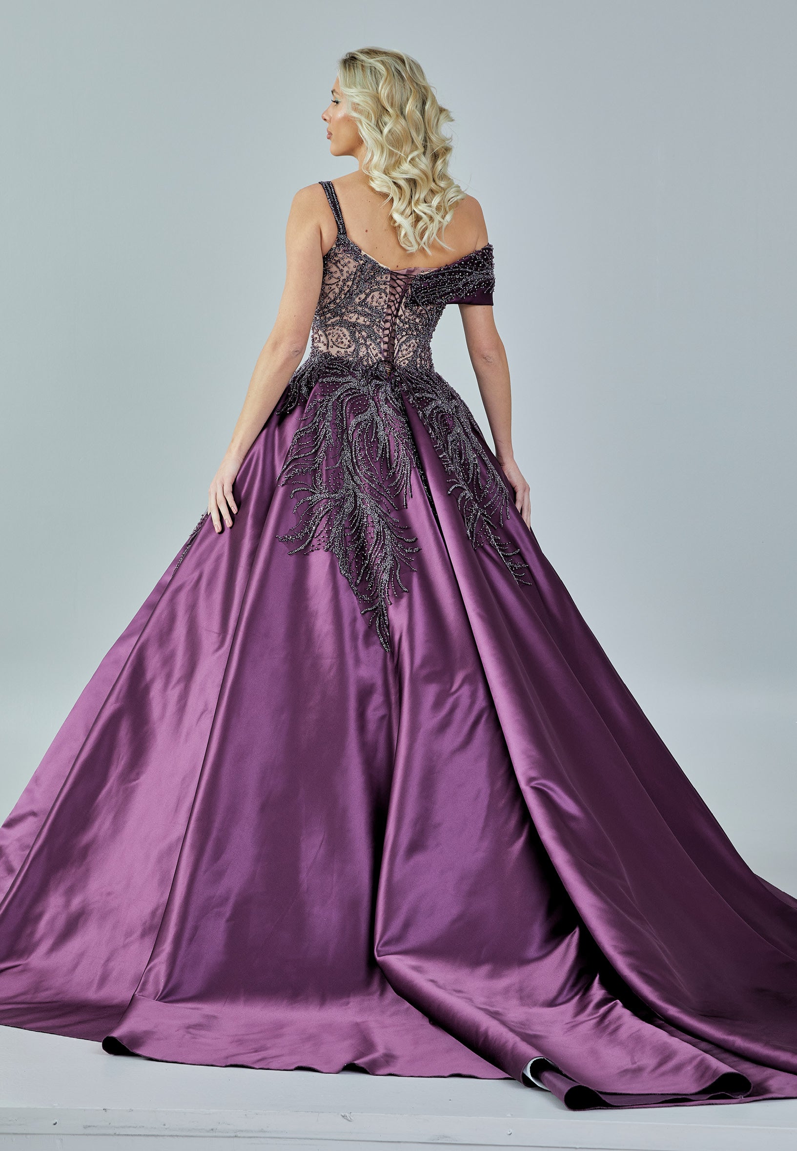 Sleeveless Maxi Satin Regular Engagement Dress dns3145 - Engagement Dress - Istanbul Fashion Center