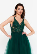 Sleeveless Maxi Tulle A - Line Regular Prom Dress aln1559 - Prom Dress - Istanbul Fashion Center