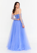 Off Shoulder Maxi Tulle A - Line Regular Prom Dress prl718 - Prom Dress - Istanbul Fashion Center
