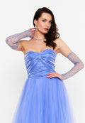 Off Shoulder Maxi Tulle A - Line Regular Prom Dress prl718 - Prom Dress - Istanbul Fashion Center