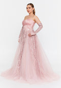 Off Shoulder Maxi Tulle A - Line Regular Prom Dress omn602 - Prom Dress - Istanbul Fashion Center