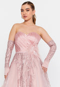 Off Shoulder Maxi Tulle A - Line Regular Prom Dress omn602 - Prom Dress - Istanbul Fashion Center