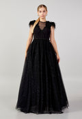 Sleeveless Maxi Tulle A - Line Plus Size Prom Dress mtn2272-1 - Prom Dress - Istanbul Fashion Center