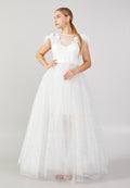 Sleeveless Maxi Tulle A - Line Plus Size Prom Dress mtn2272-1 - Prom Dress - Istanbul Fashion Center