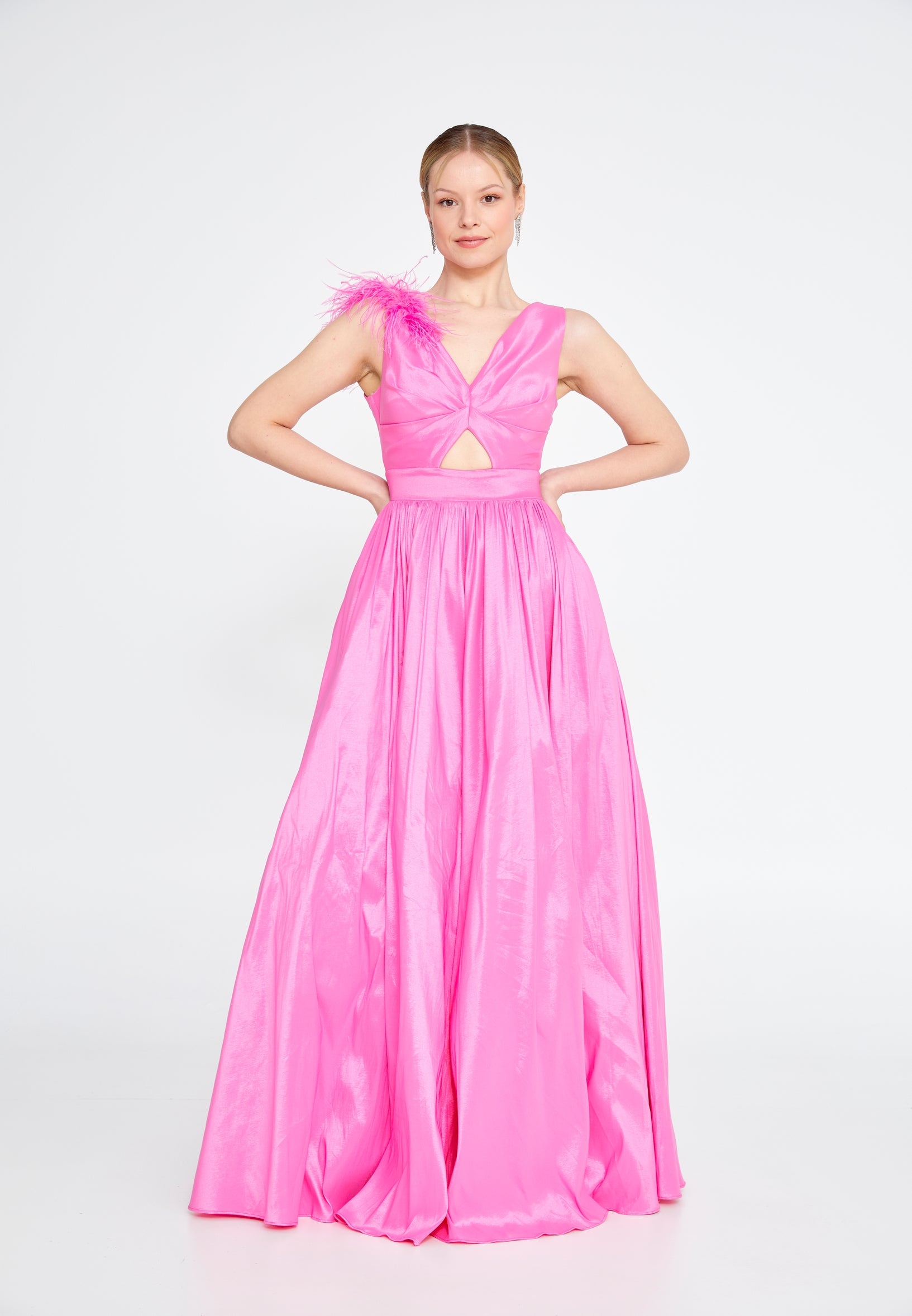 Sleeveless Maxi Polyester Column Regular Wedding Guest Dress frc8981 - Wedding Guest Dress - Istanbul Fashion Center