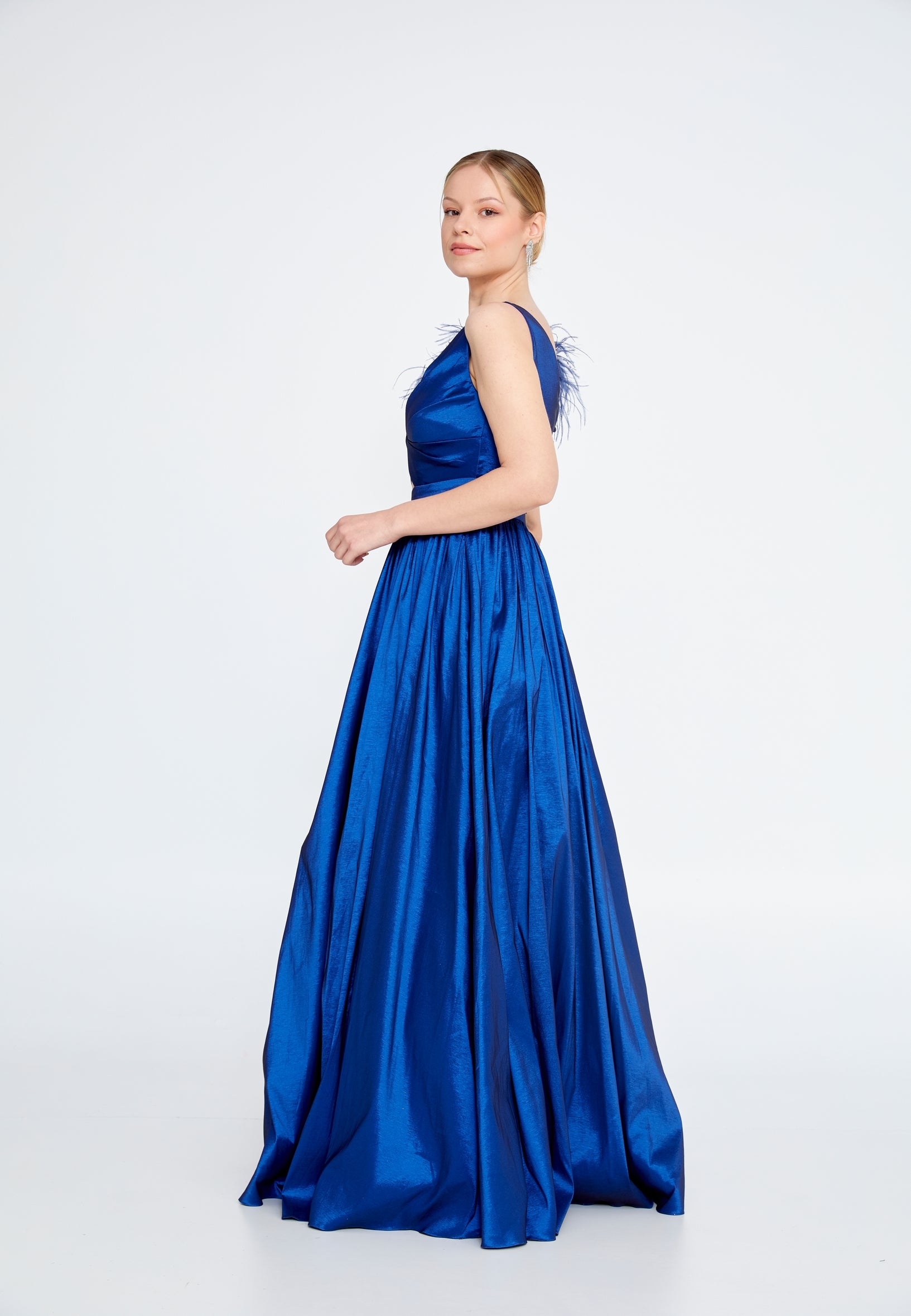 Sleeveless Maxi Polyester Column Regular Wedding Guest Dress frc8981 - Wedding Guest Dress - Istanbul Fashion Center