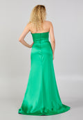 Strapless Maxi Satin Mermaid Regular Wedding Guest Dress aln1424 - Wedding Guest Dress - Istanbul Fashion Center