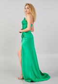 Strapless Maxi Satin Mermaid Regular Wedding Guest Dress aln1424 - Wedding Guest Dress - Istanbul Fashion Center