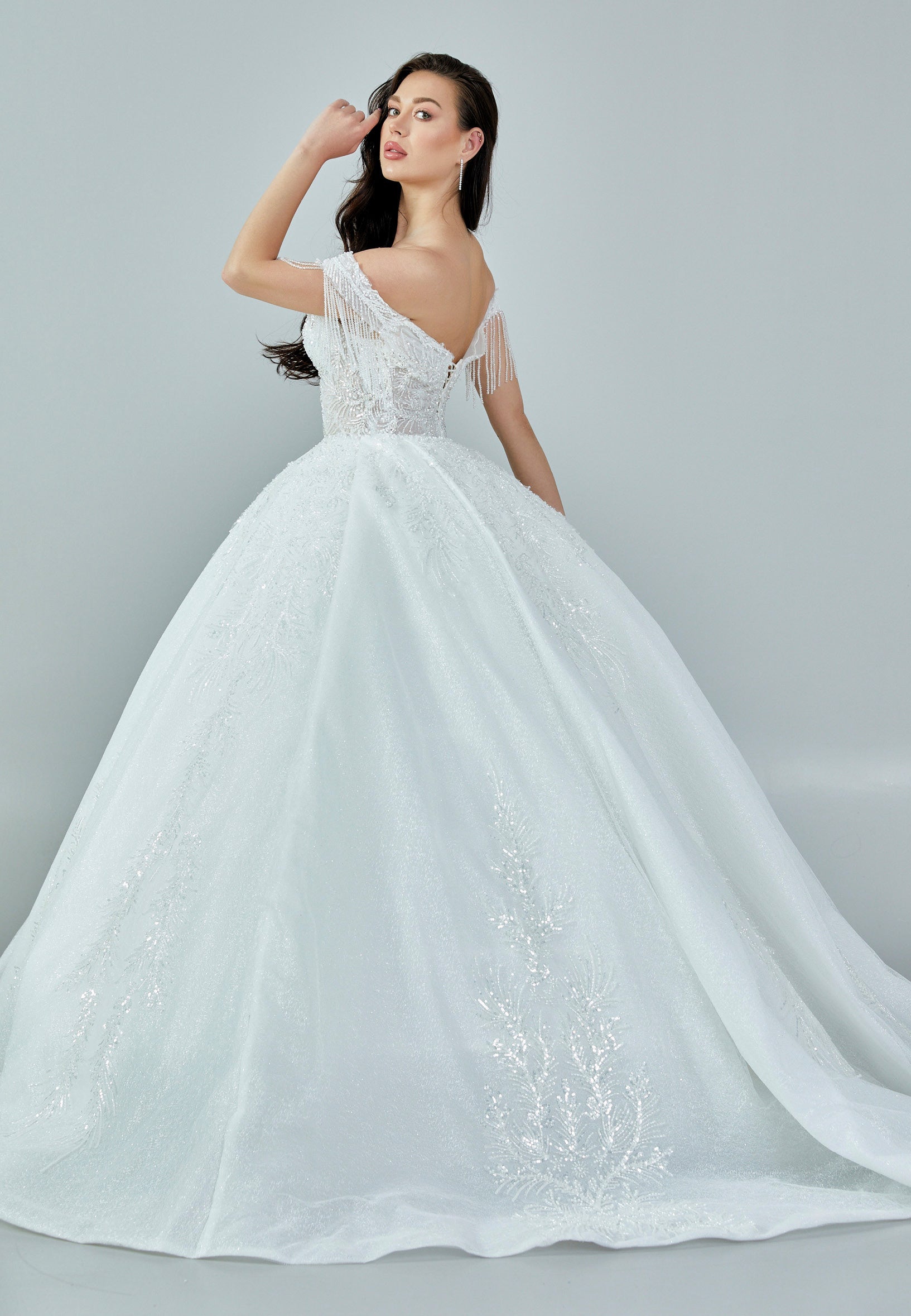 Sleeveless Maxi Tulle Regular Wedding Dress abb23028 - Wedding Dress - Istanbul Fashion Center