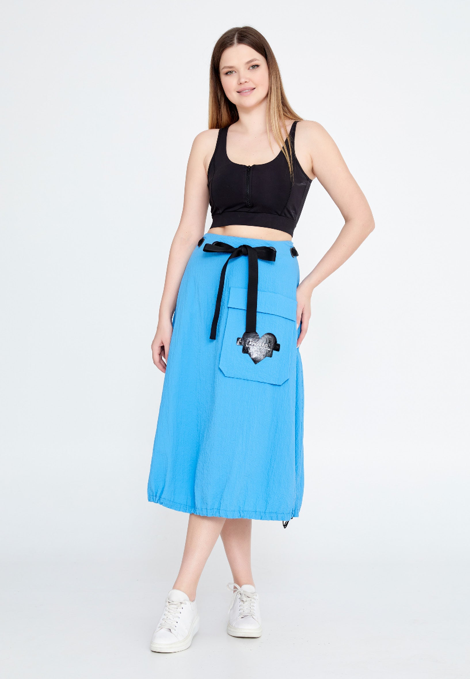 Midi Solid Color Regular Skirt ber23y3120 - Skirt - Istanbul Fashion Center