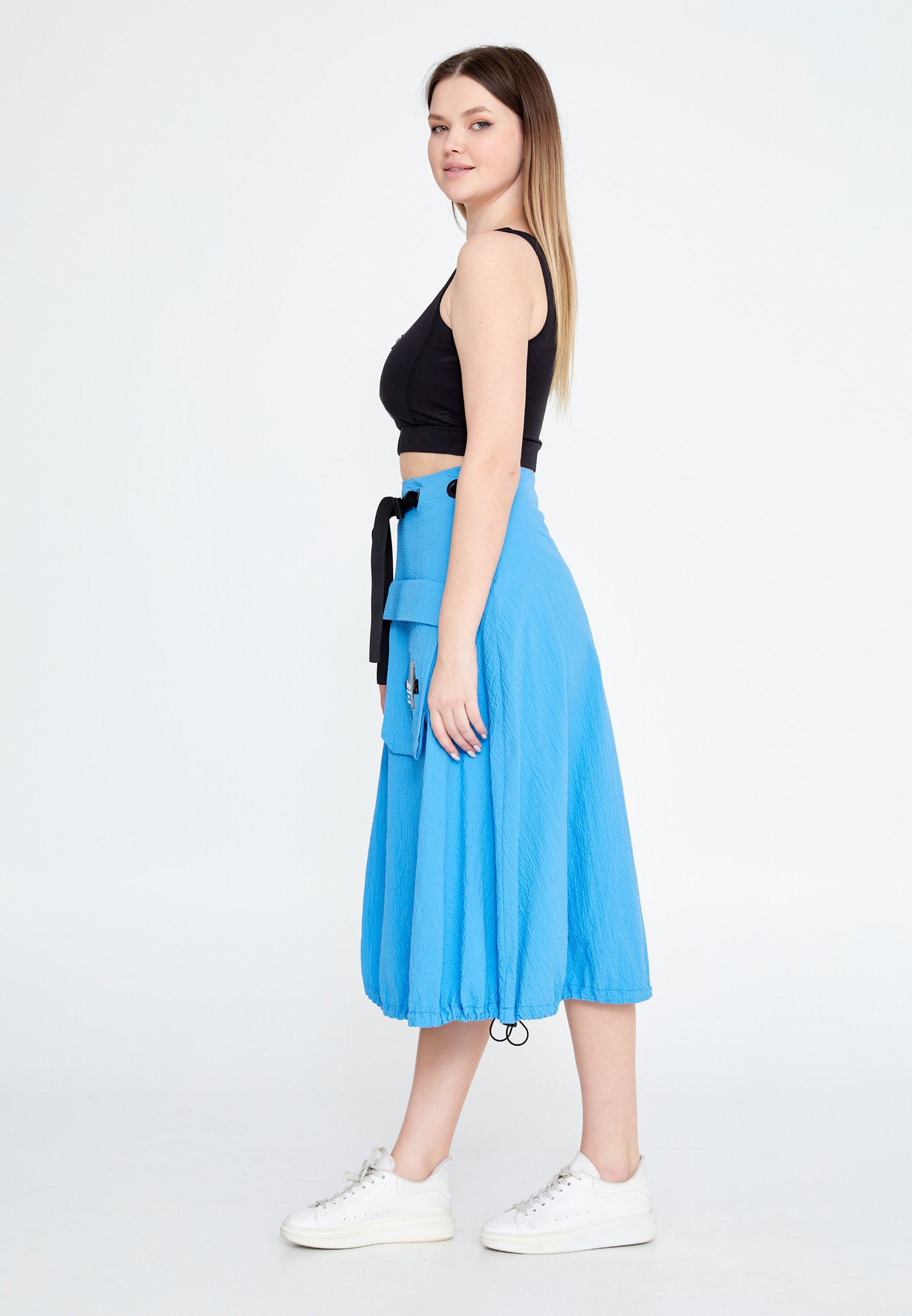 Midi Solid Color Regular Skirt ber23y3120 - Skirt - Istanbul Fashion Center