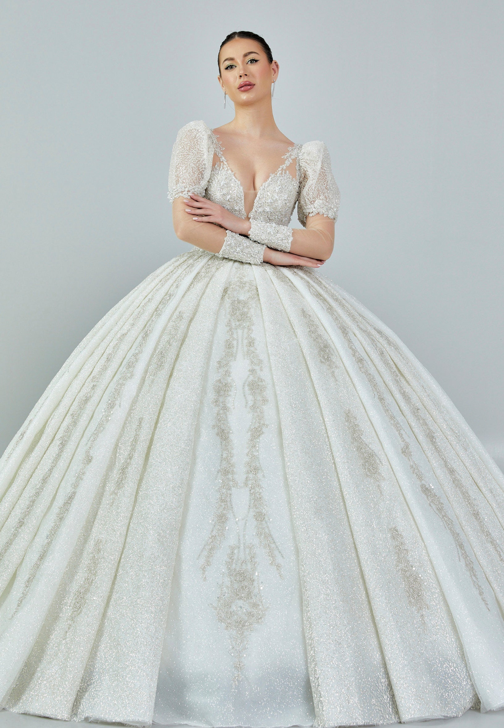 Long Sleeve Maxi Tulle Regular Wedding Dress rlb1711