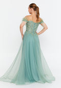 Sleeveless Maxi Tulle A - Line Regular Prom Dress omn2161 - Prom Dress - Istanbul Fashion Center