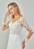 Long Sleeve Maxi Tulle Regular Wedding Dress abb23043 - Wedding Dress - Istanbul Fashion Center